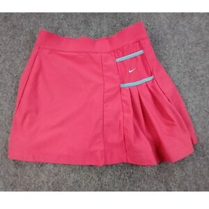 Nike Girls Dri-FIT Athletic Skort Pink Blue Pleated Tennis Golf Skirt Size L 14